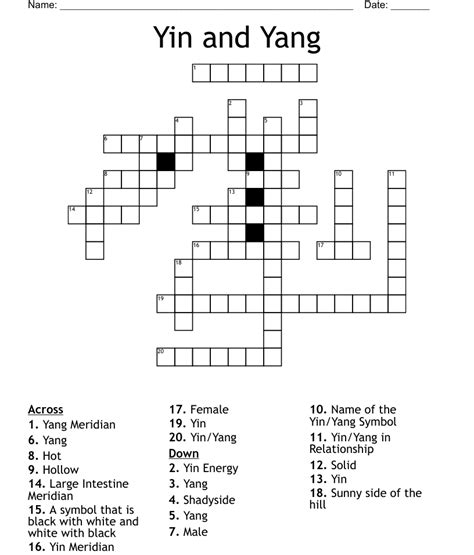 and yang crossword